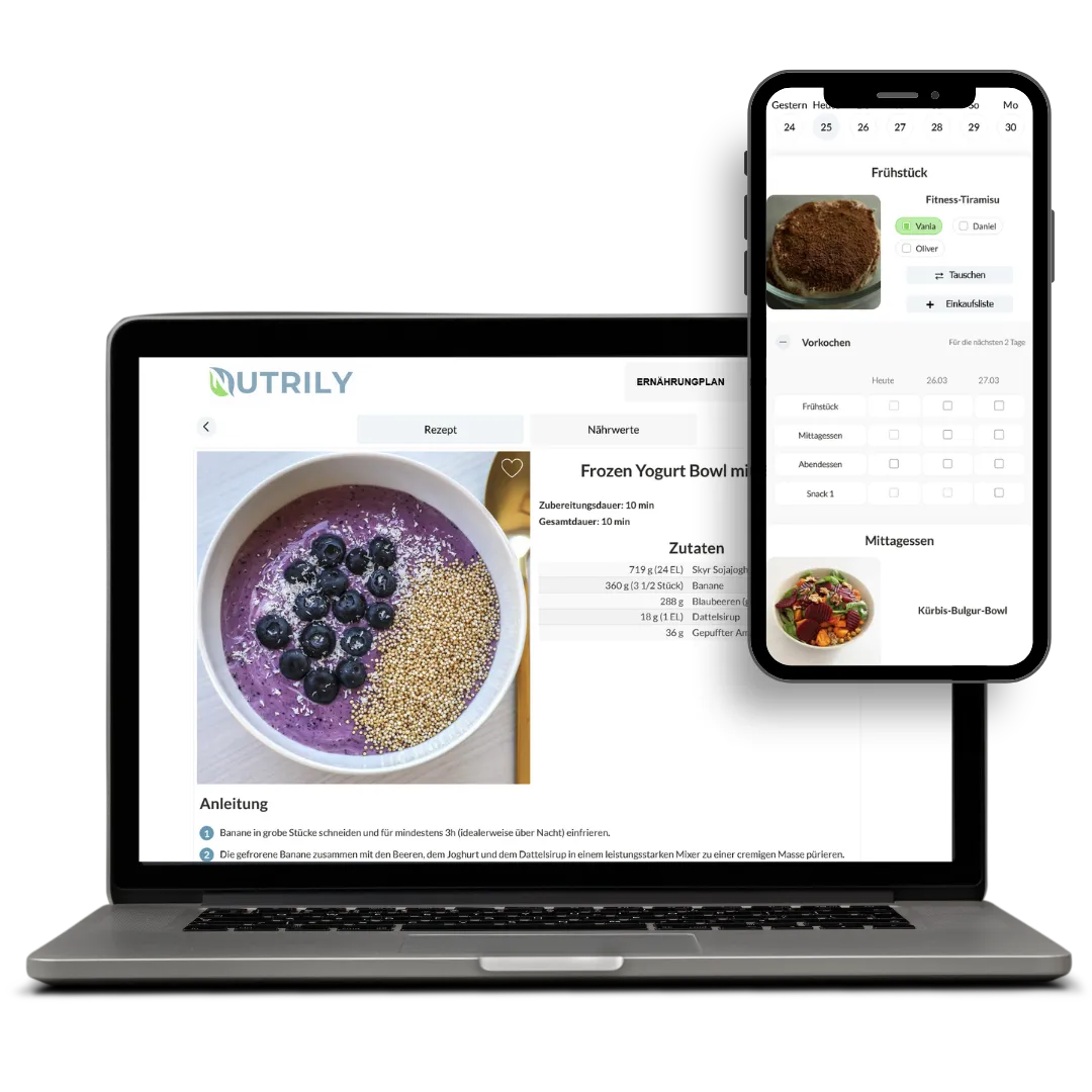 Nutrily Mockup auf Laptop und iPhone